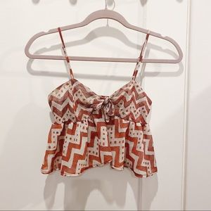 Zara TRF Tie Front Crop Top